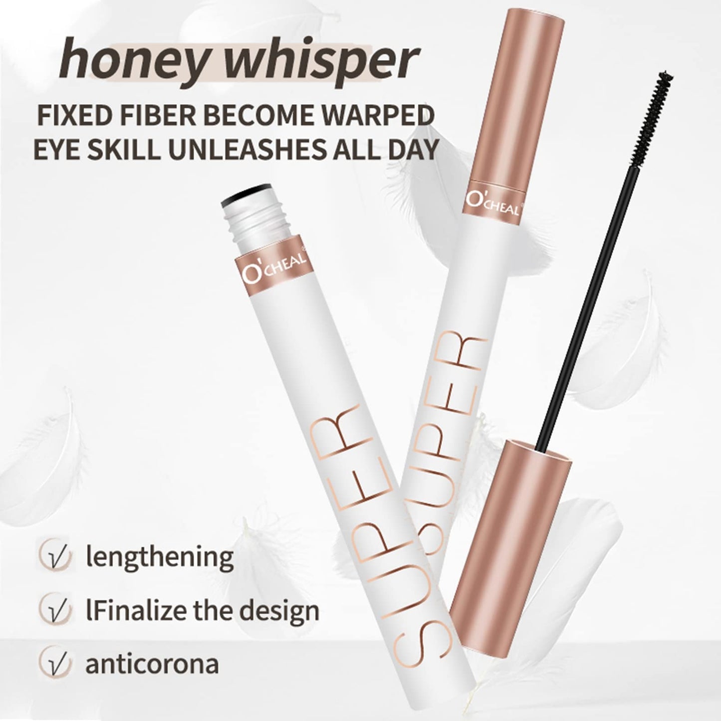 O'CHEAL Mascara Volume and Length, Waterproof Black Natural Thrive Mascara Liquid Lash Extensions Eye Makeup, Defining, Curling, Long Lasting, Smudge…