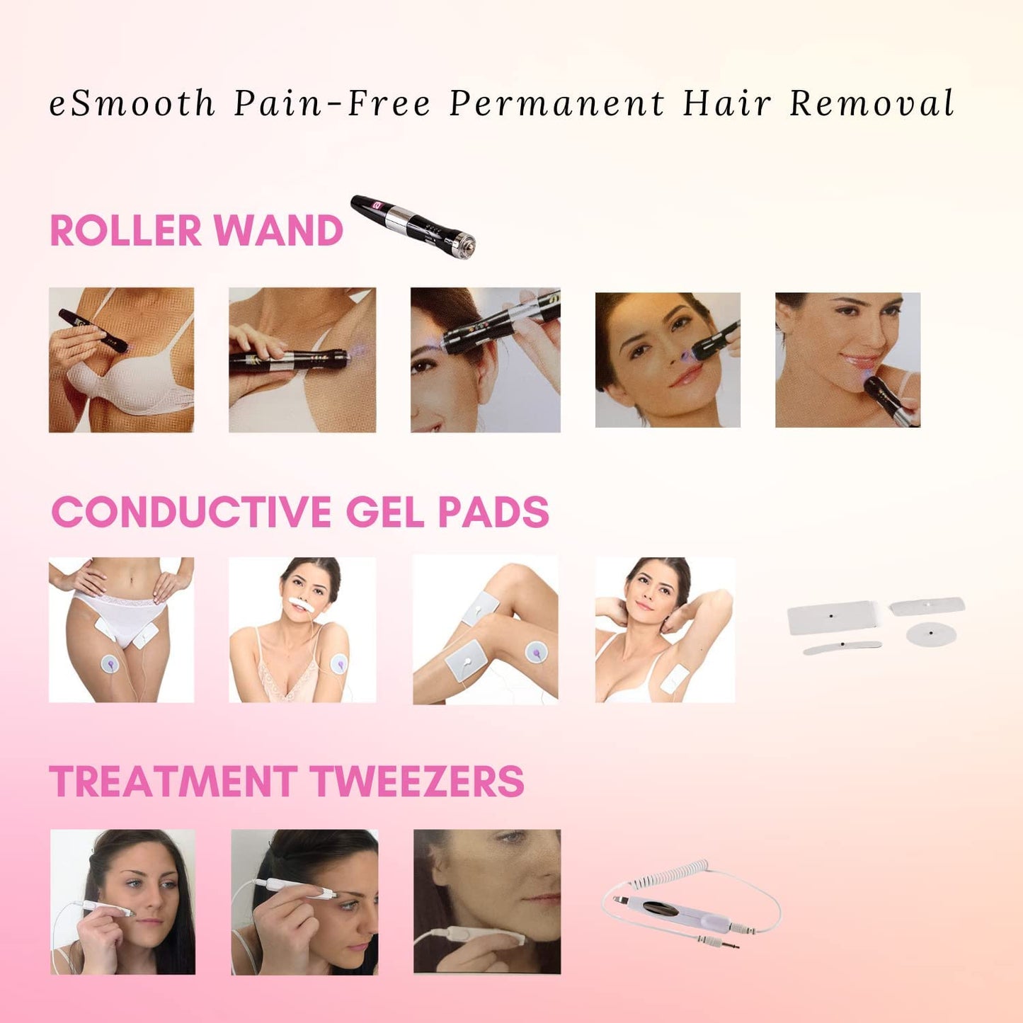 Verseo eSmooth Electrolysis Permanent Hair Removal Epilation Roller Pen Painless Hair Removal for Women Men Epilator Hair Remover Safe for All Skin