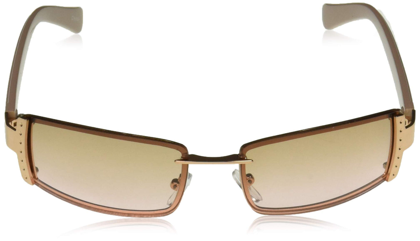 SOUTHPOLE Women's 1022SP Slim Retro Metal UV400 Protective Rectangular Sunglasses. Cool Gifts for Her, 51mm, Rose Gold, 51 mm