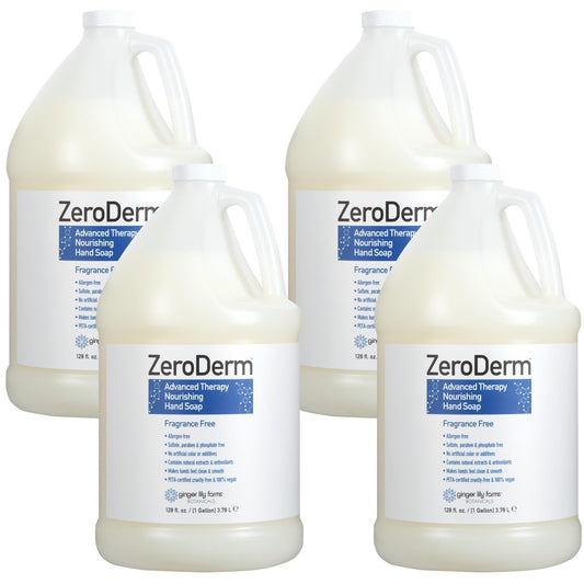 Ginger Lily Farms Botanicals ZeroDerm Advanced Therapy Nourishing Liquid Hand Soap Refill, 100% Vegan & Cruelty Free, Fragrance Free, 1 Gallon (Pack Beauty & Personal Care Ginger Lily Farms