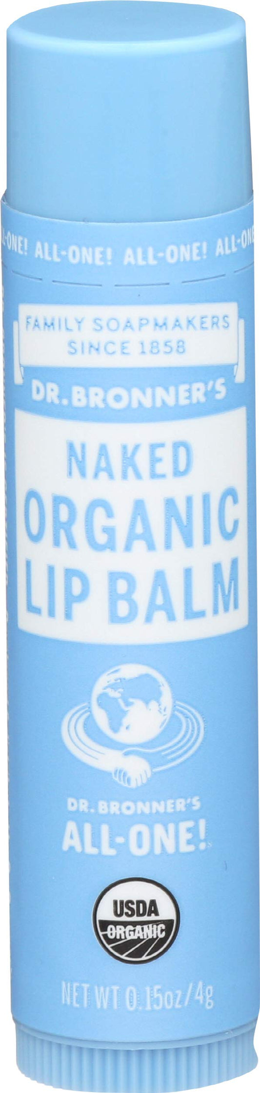 Dr Bronner's, Lip Balm Naked Organic, 0.15 Ounce
