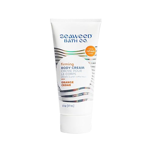 Seaweed Bath Co. Firming Body Cream, Orange Cedar Scent, 6 Ounce, Skin Toning Hand & Body Lotion Moisturizer for Dry Skin, with Sustainably Harvested