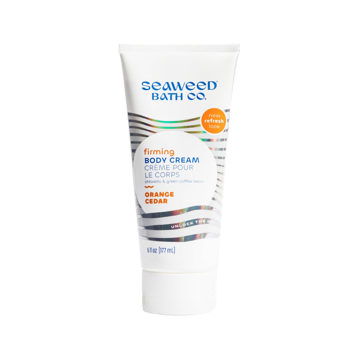 Seaweed Bath Co. Firming Body Cream, Orange Cedar Scent, 6 Ounce, Skin Toning Hand & Body Lotion Moisturizer for Dry Skin, with Sustainably Harvested