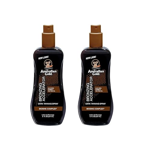 Australian Gold Accelerator Spray Gel with Bronzer 8 Ounce (Pack of 2)