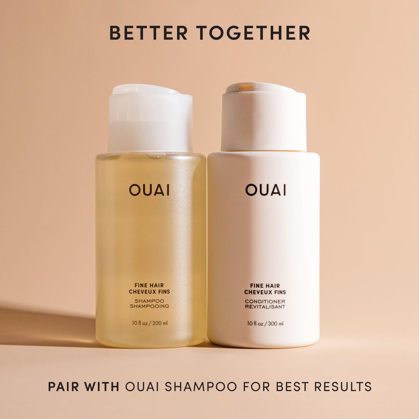OUAI Fine Hair Conditioner Refill - Volumizing Conditioner Made with Keratin, Biotin and Chia Seed Oil - Adds Softness, Bounce and Volume - Free from Beauty and Personal Care OUAI