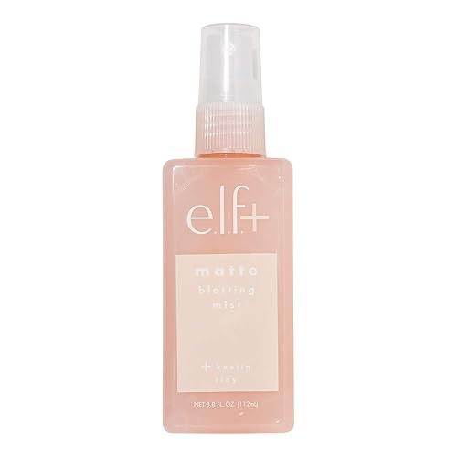 Elf+ Matte Blotting Mist Mattifying, Lightweight, Long Lasting Controls Shine, Absorbs Excess Oil Infused with Kaolin Clay, 3.8 Fl Oz