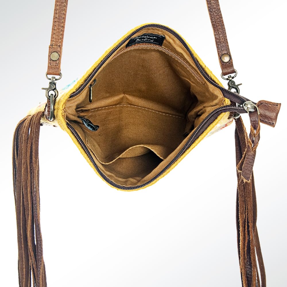 American Darling Women's Crossbody Bag Western Saddle Blanket Genuine Leather Handbag and Ladies Purse