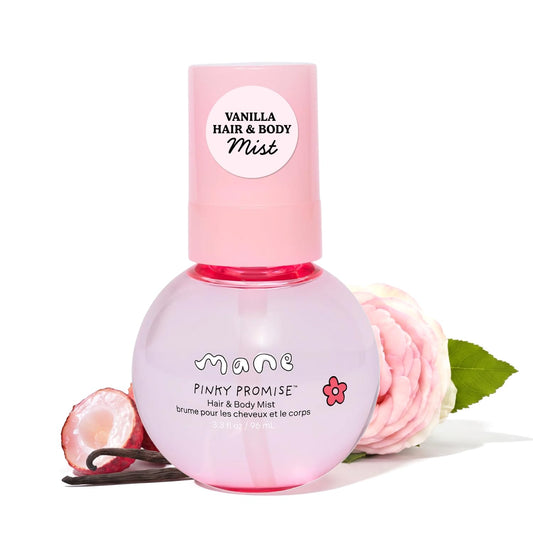 Mane Fruity Floral Hair and Body Mist - Lychee, Rose + Vanilla Body Spray & Hair Perfume - Hydrating & Non-Sticky Formula - Layerable Travel Size Beauty & Personal Care Mane