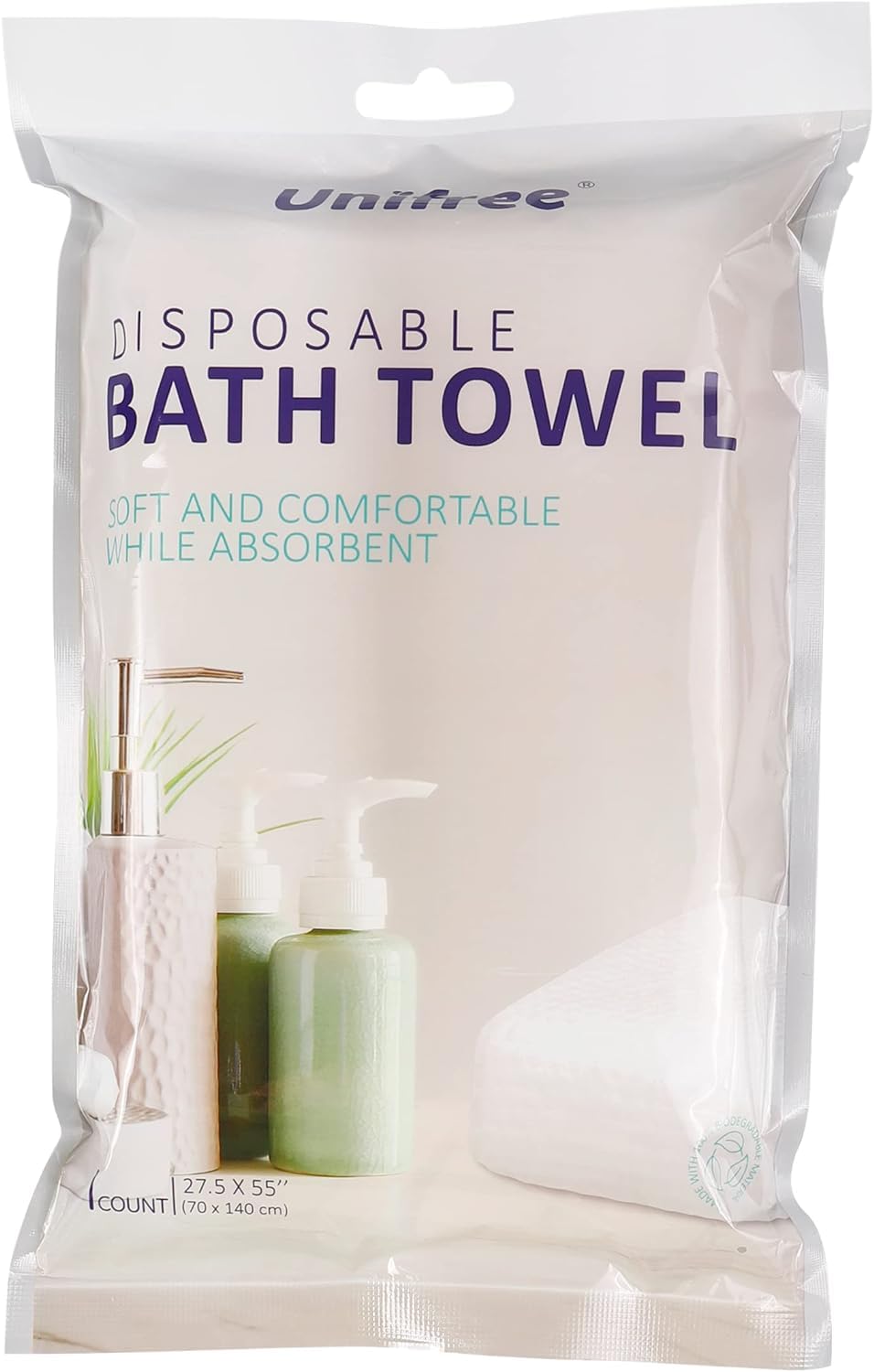 Unifree Disposable Towels Bundle,1 Bath Towel with 2 Hand Towels,18 Sets
