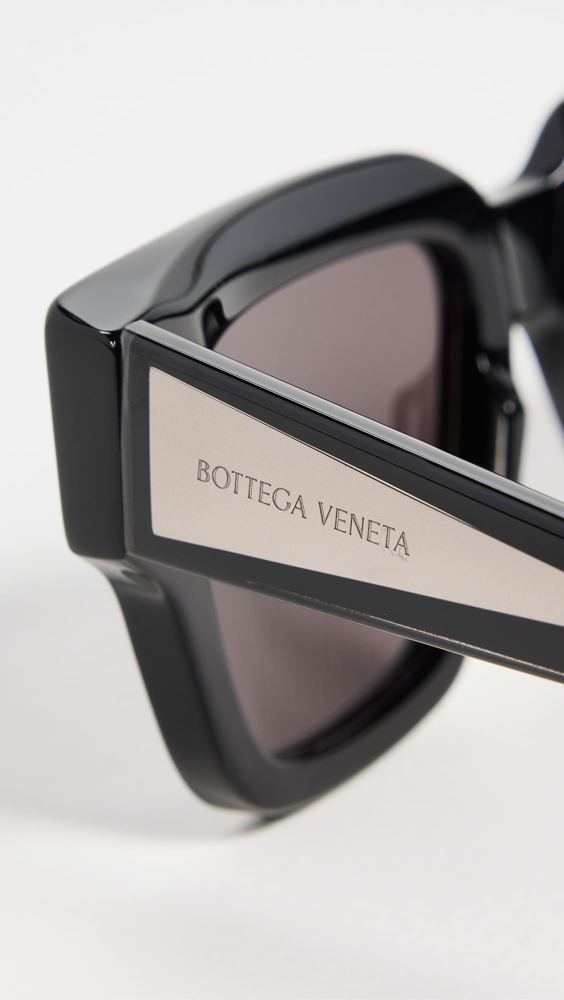 Bottega Veneta Women's Nude Triangle Sunglasses, Black/Grey/Grey, One Size