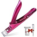 Elegant Violet Red Premium Adjustable Stainless Steel Artificial Acrylic Fake False Nail Tip Clipper Cutter Trimmer Manicure Pedicure Sharp Blade Clip