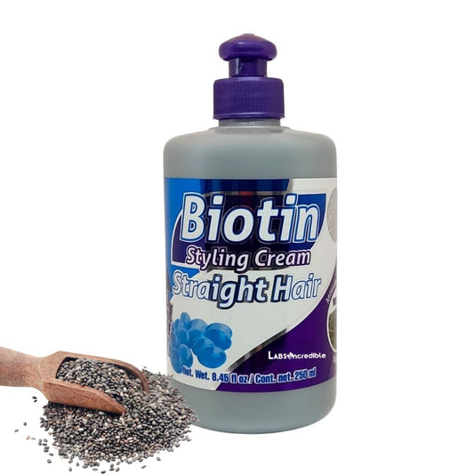 LABS INCREDIBLE Biotin Styling Cream for Straight Hair - With Biotin & Essential Nutrients - Nutrition & Shine - 250ml (8.45 fl oz)