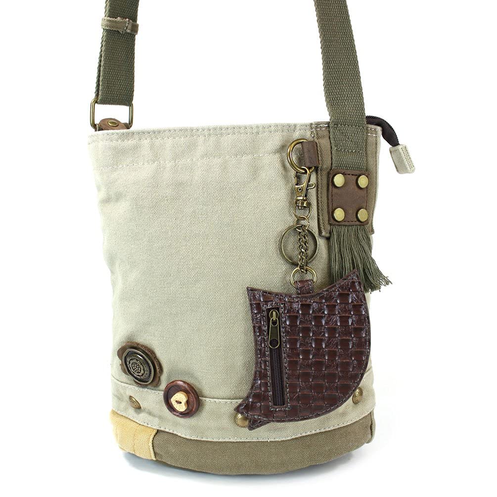 CHALA Patch Cross-Body Women Handbag, Sand Canvas Messenger Bag (Owl)
