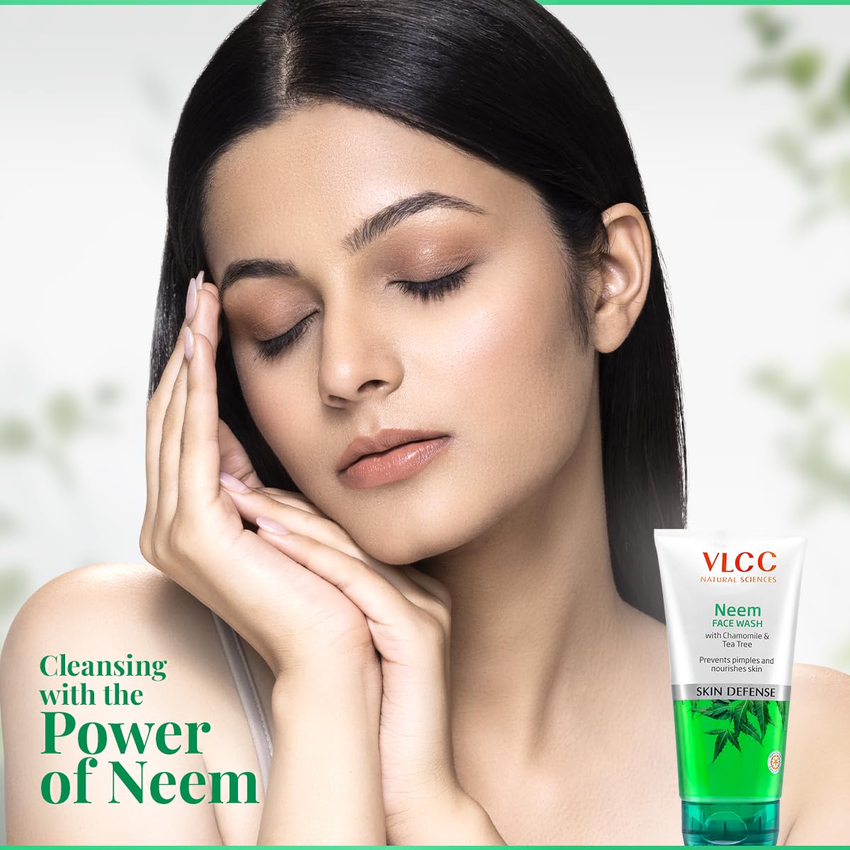 VLCC Neem Face Wash with Chamomile & Tea Tree | Anti-Acne Facial Cleanser with Soothing Properties | 5.07 Fl Oz/150 ml (Pack of 2)