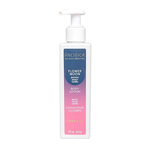Pacifica Body Lotion - Flower Moon Body Moisturizer - Plant Powered Aromatherapy - Scented Jasmine, Peach, Vanilla Scent - Shea Butter Hand Lotion