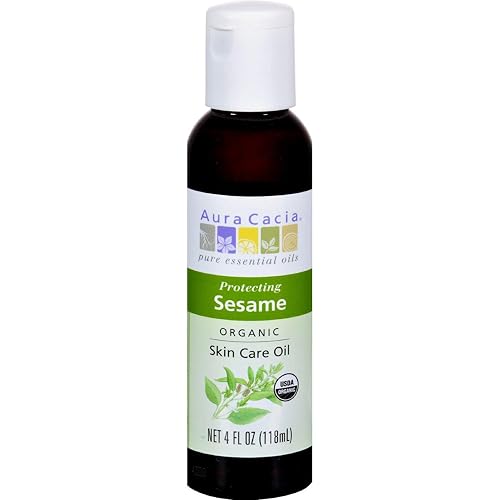 Aura Cacia Organic Sesame Skin Care Oil, 4 Ounce - 6 per case.6