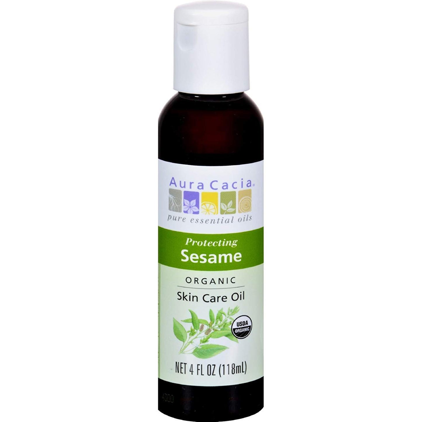 Aura Cacia Organic Sesame Skin Care Oil, 4 Ounce - 6 per case.6