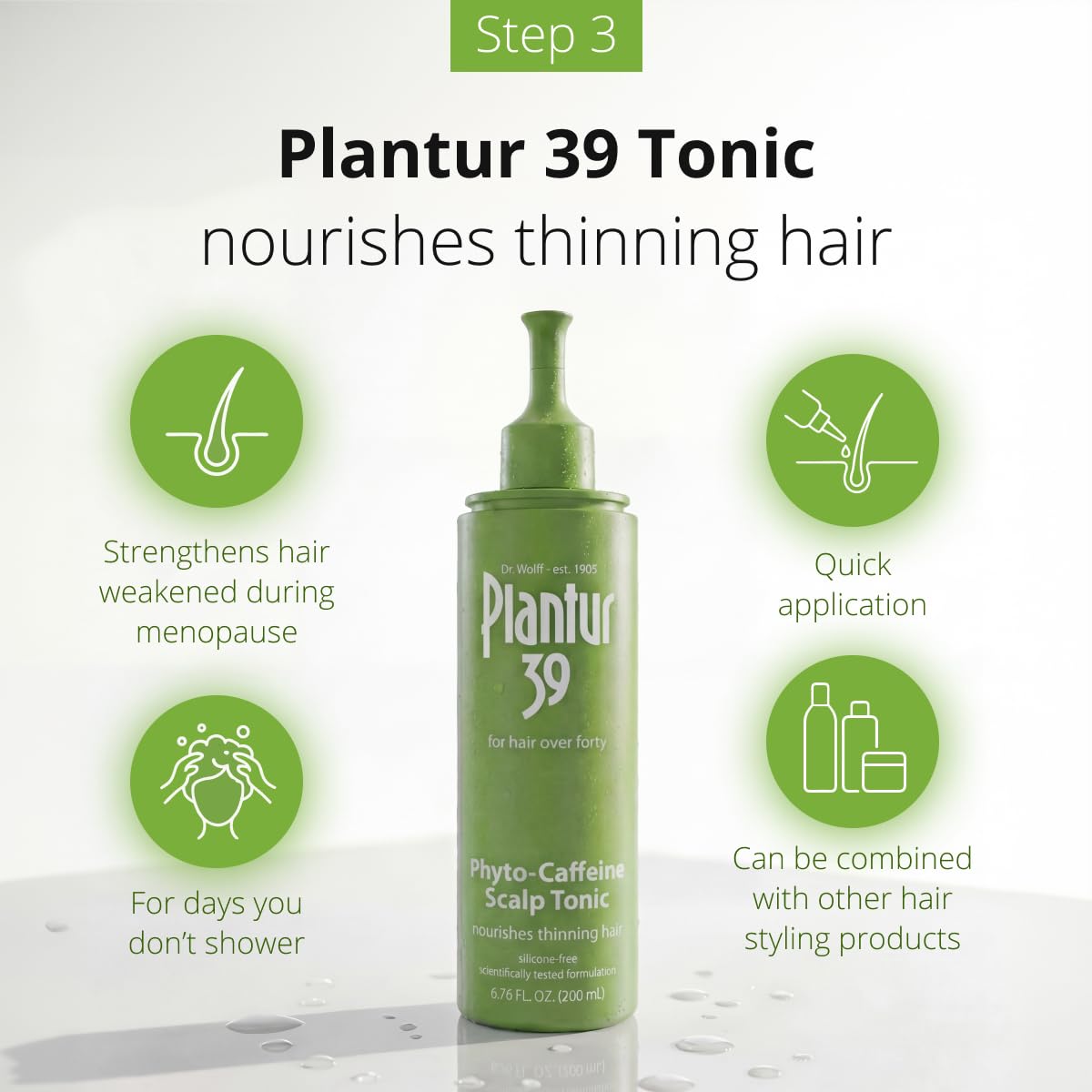 Plantur 39 3-Step System for Fine and Brittle Hair Bundle with Phyto-Caffeine Formula to Promote Natural Growth, Shampoo (8.45 Oz), Conditioner (5.07