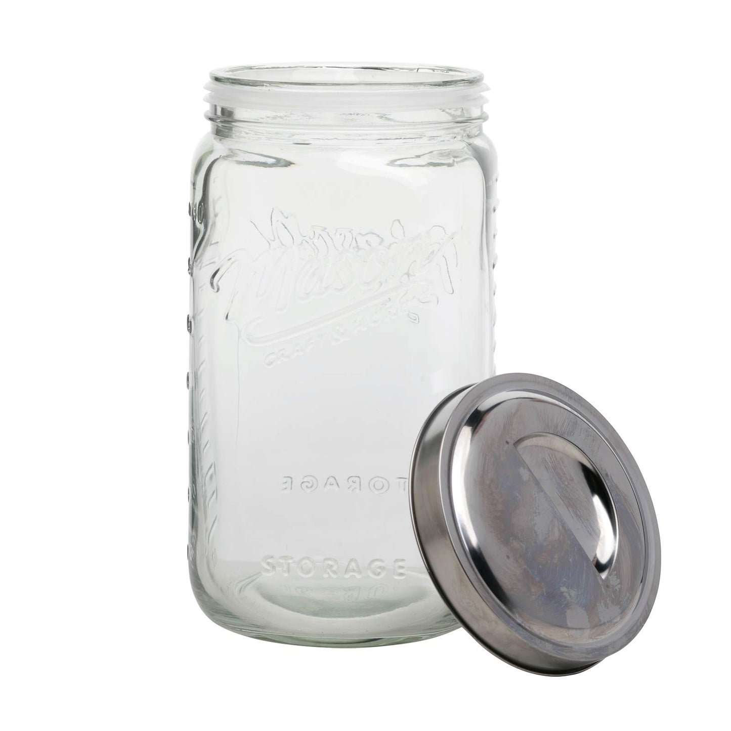 Mason Craft & More Airtight Kitchen Food Storage Clear Glass Pop Up Lid Canister, Extra Large 4.6 Liter Pop Up Canister