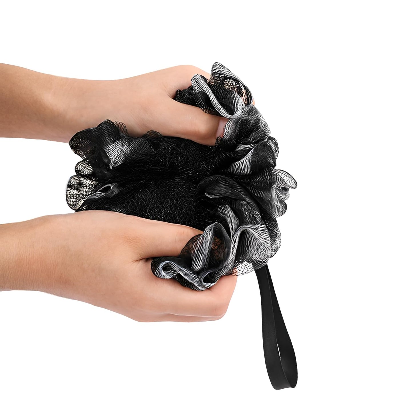 SEVENHEAD Bath Sponge Shower Loofahs, Gray, 50g/Piece, Mesh Pouf Bath Scrunchies Body Wash Puff(Set of 4)