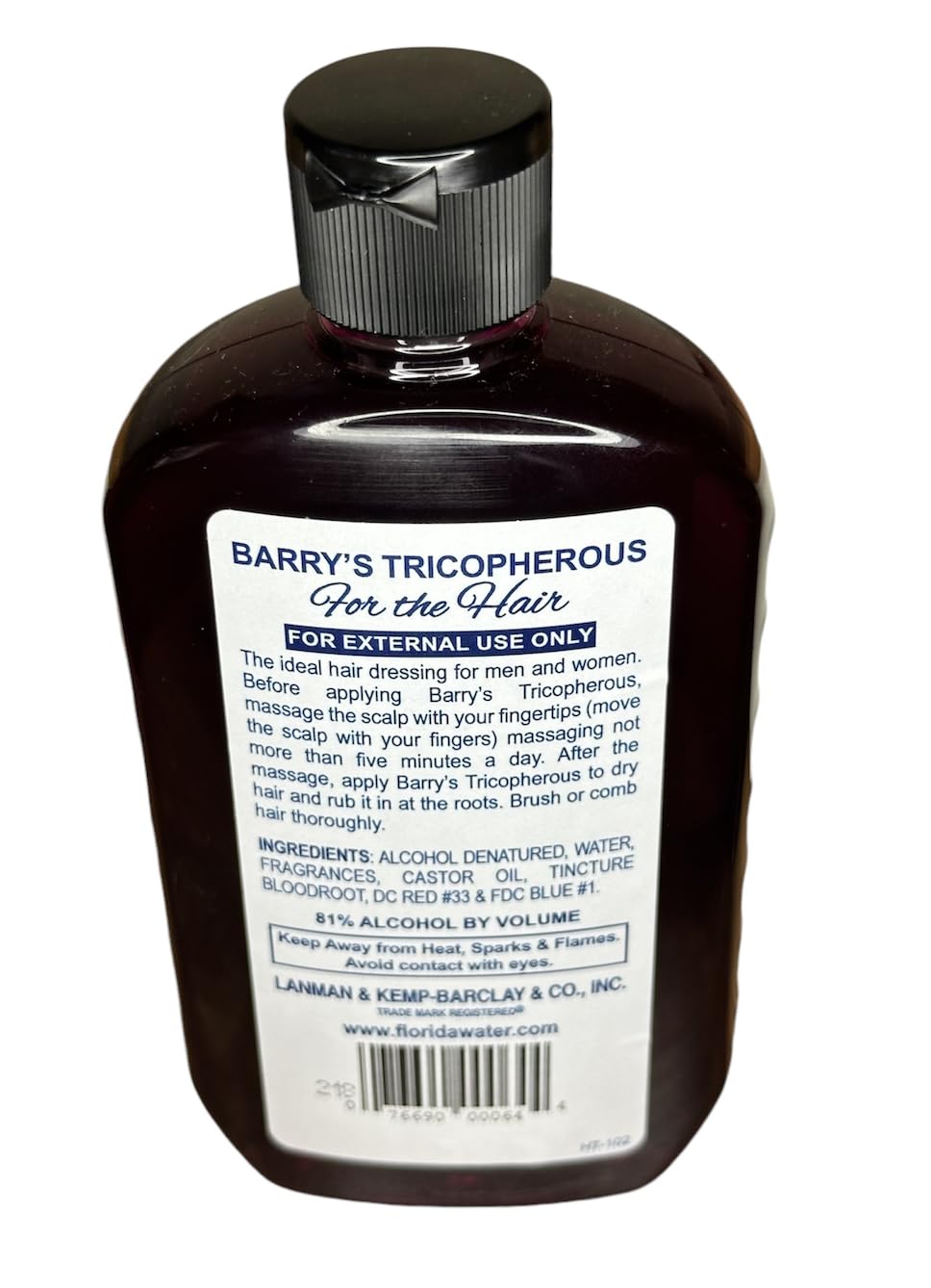 LK Barry's Tricopherous liquid regular for Hair (black) 8oz "Pack of 2"