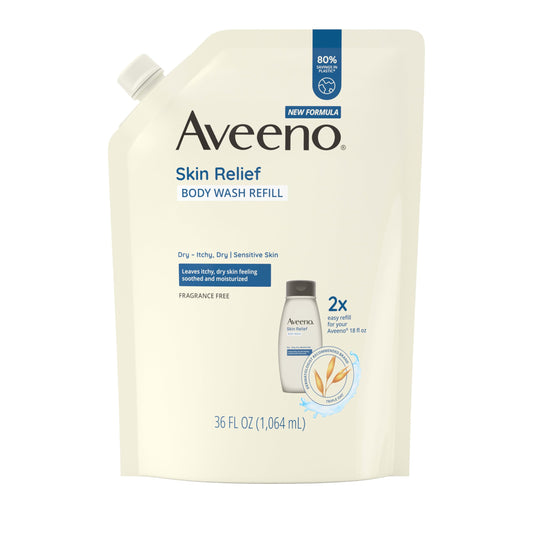 Aveeno Skin Relief Body Wash Fragrance-Free + Triple Oat Formula, Gentle Daily Cleanser for Sensitive Skin Leaves Itchy, Dry Skin Feeling Soothed Beauty and Personal Care Aveeno Default Title