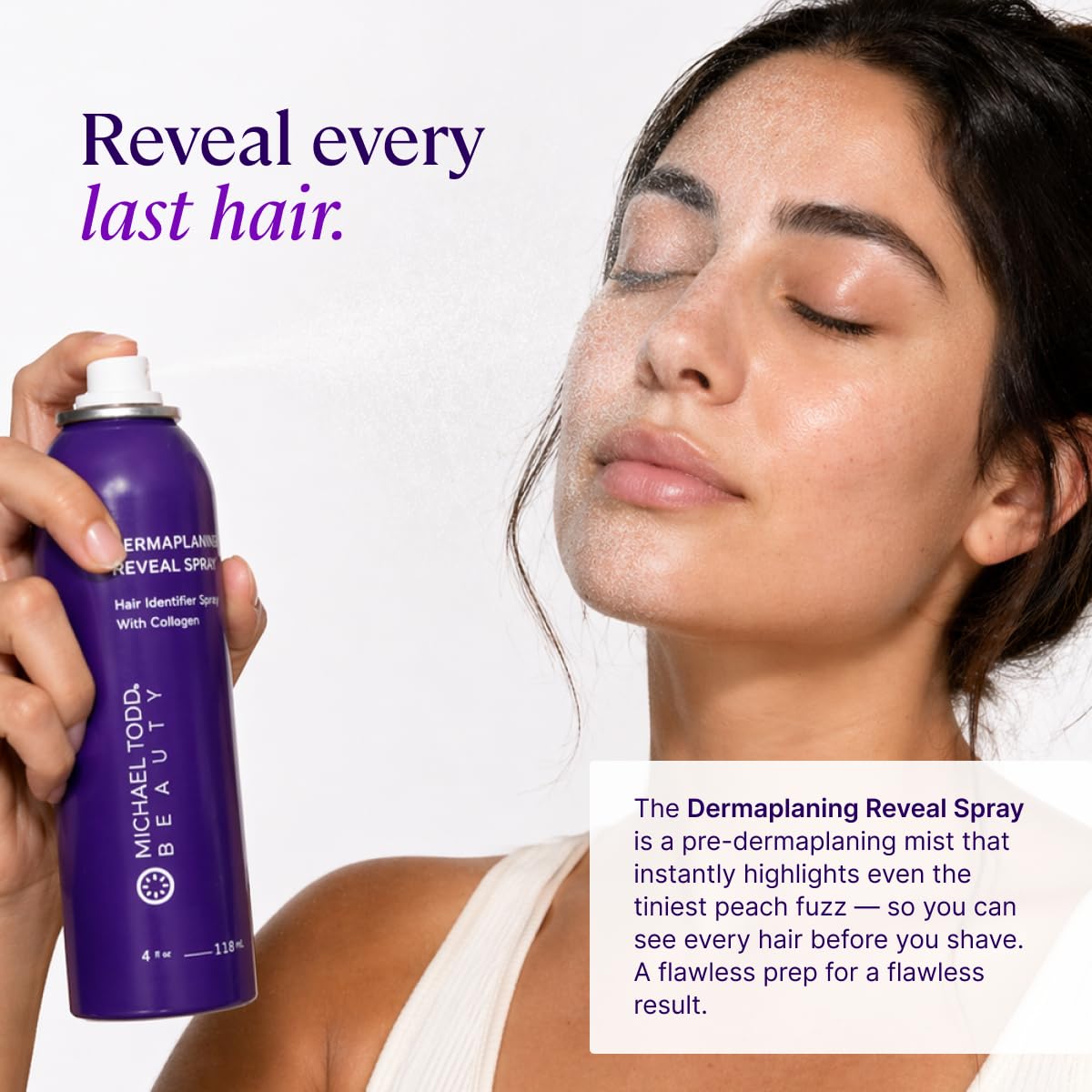 Michael Todd Beauty - Sonicsmooth Hair Identifier Spray - Radiance Reveal Mist for Face Shaving & Dermaplaning - Highlights Peach Fuzz Beauty and Personal Care MICHAEL TODD