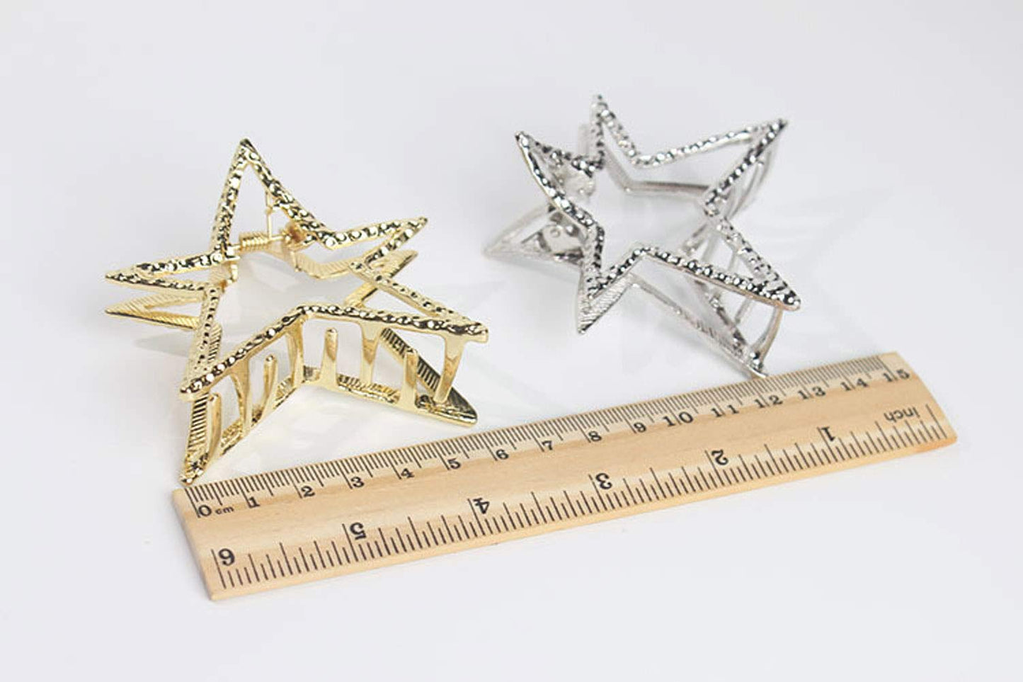 Numblartd Hair Claw Clip - 2 Pcs Fashion Metal Alloy Hair Jaw Clamp Clips Hair Updo Grip Hair Accessories for Women for Medium to Long Hair (Gold +