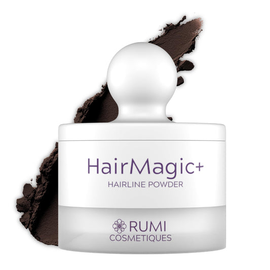 Rumi Cosmetiques HairMagic+ Root Touch Up Powder for Mature Women - Instant Gray Hair Coverage & Hairline Filler - Water-Resistant, Natural Finish