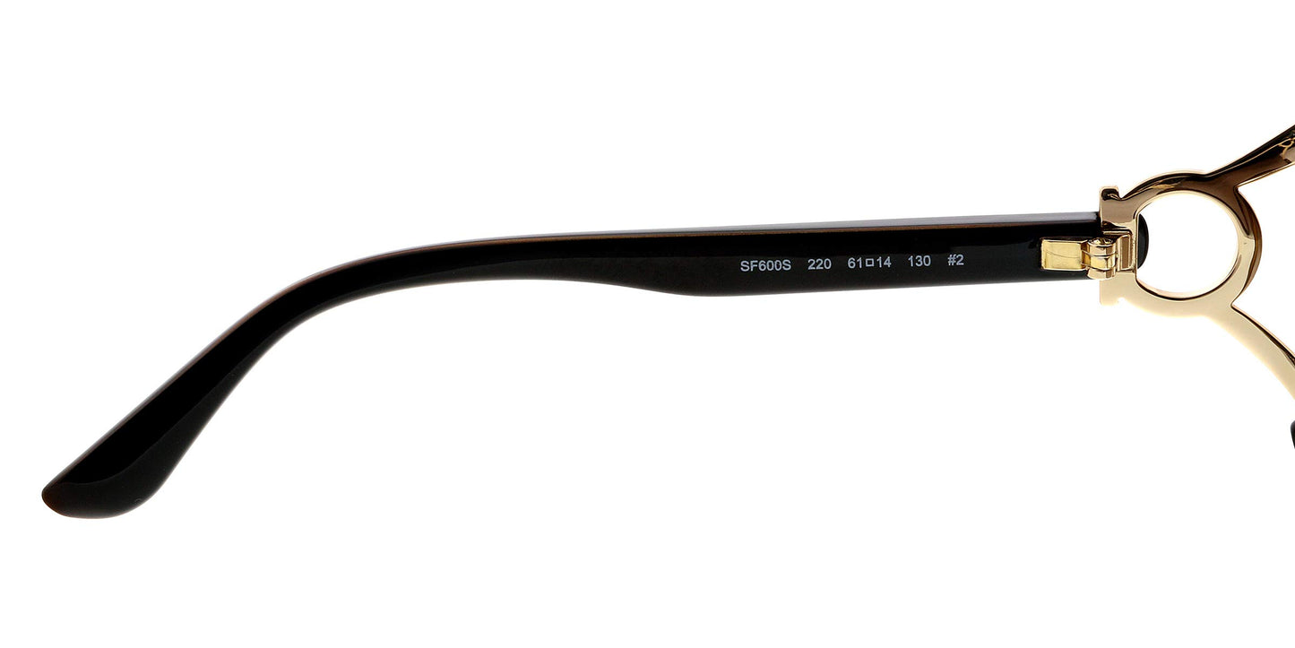 Salvatore Ferragamo Oval Sunglasses SF600S 220 Brown/Gold 61mm 600