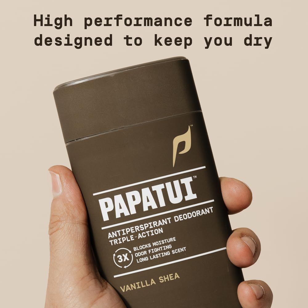 PAPATUI by Dwayne Johnson Triple Action Antiperspirant for Men - Sweat Control, Odor Neutralizer & Skin Nourishing - Vanilla Shea - 2.6 oz Beauty and Personal Care PAPATUI