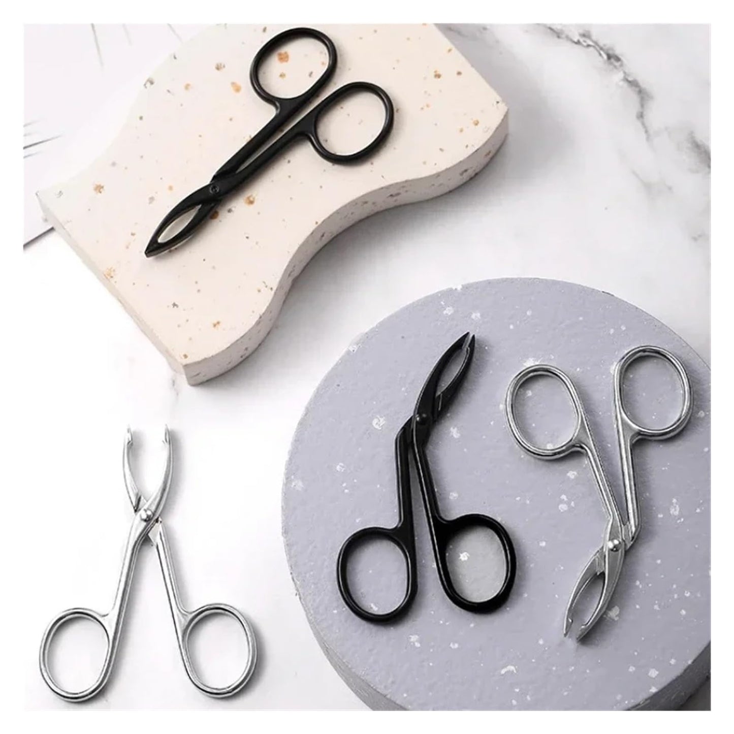 Stainless Steel Elbow Eyebrow Pliers Clip Scissors Tweezers Straight Pointed Professional Plucking Makeup Beauty Tools(Black Inclined mouth) Beauty and Personal Care ZXYZXYZZ