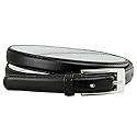 7055 Women's Betls Ladies Fashion Skinny Soft Dress Casual Leather Belt 3/4"(19mm) wide (Black, L)