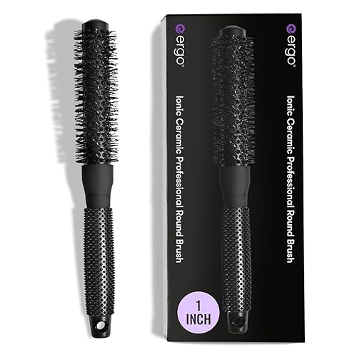 ERGO Ceramic Ionic Round Brush for Blow Out - Salon Quality Hair Brushes for Women - Roller Brush for Blow Drying, Wet and Dry Hair Styling