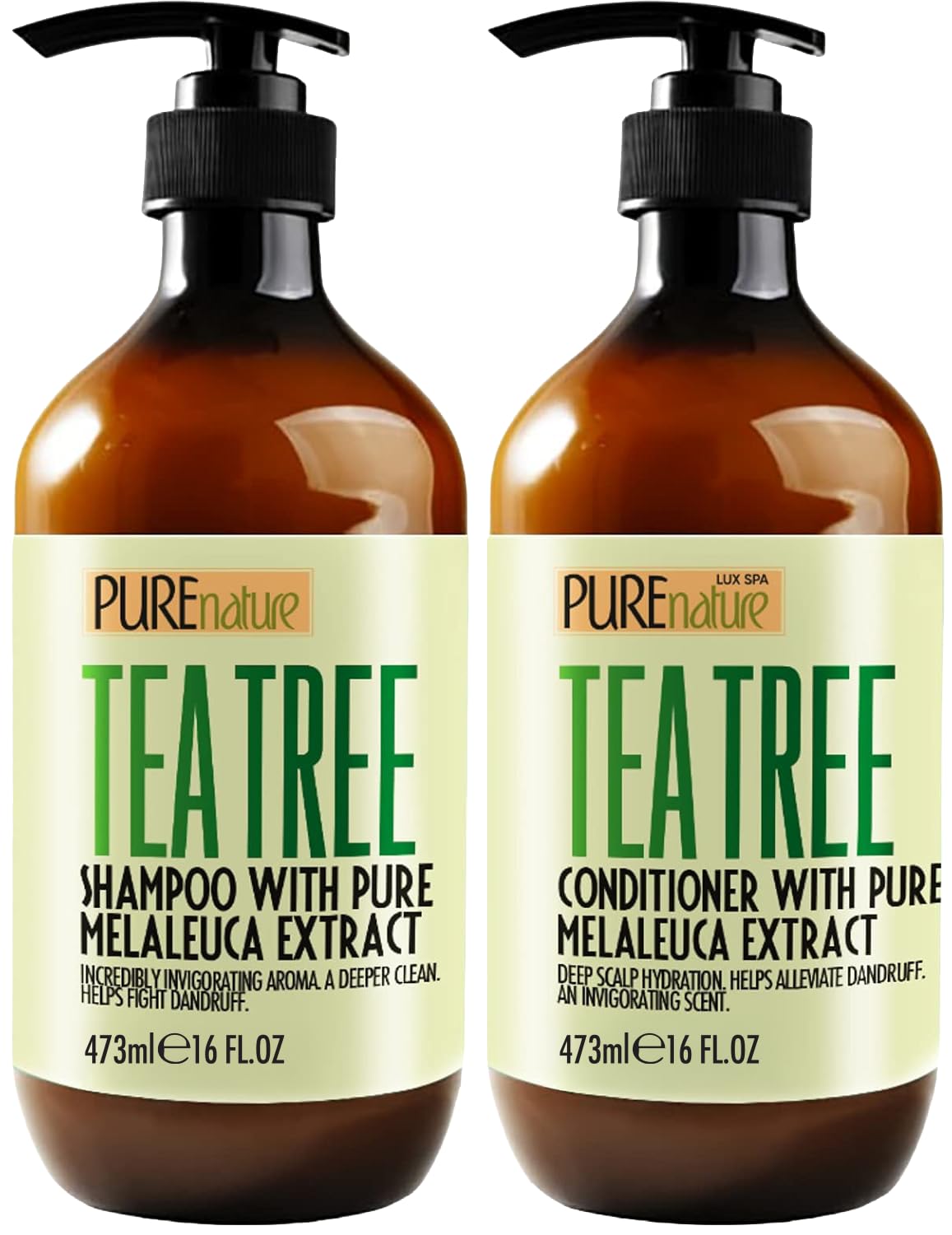 Tea Tree Oil Shampoo and Conditioner Set - Sulfate and Paraben Free Treatment for Oily Hair and to Help Reduce Your Itchy and Dry Scalp - Healthy Anti