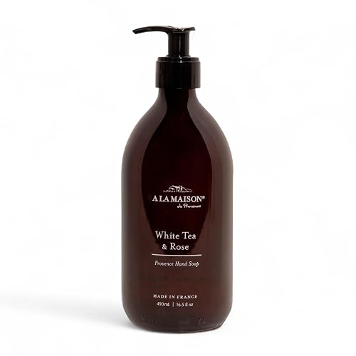A LA MAISON Hand Soap Gift Set - Glass Hand Wash, Eco-Friendly & Recyclable - Plant-Based, Biodegradable, Made in France - 16.9 fl oz - Amber