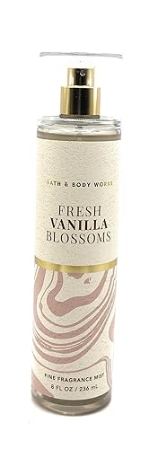 Bath and Body Works Fresh Vanilla Blossoms Fine Fragrance Mist 8 Fluid Ounce Body Spray (2023 Limited Edition)