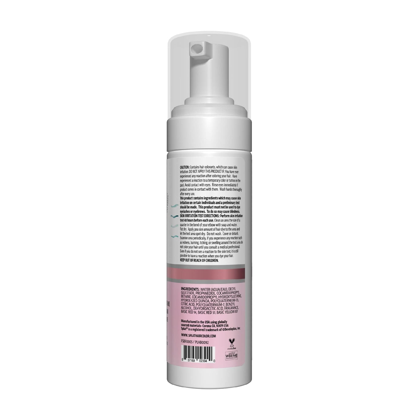 Splat Brilliant Toning Foam, Rose Gold, 5 oz., Hair Toner Lasts Up to 10 Washes, Weightless Conditioning Foam Increases Vibrancy and Shine, Vegan
