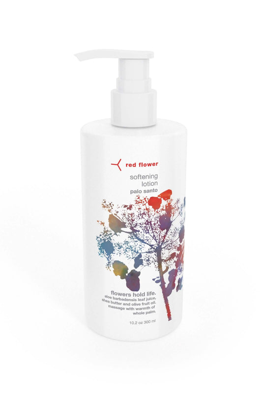 Red Flower Palo Santo Softening Lotion - Deep Hydration & Skin Repair Body & Hand Lotion with Shea Butter & Olive Fruit Oil, Vegan, Sulfate-Free, 10