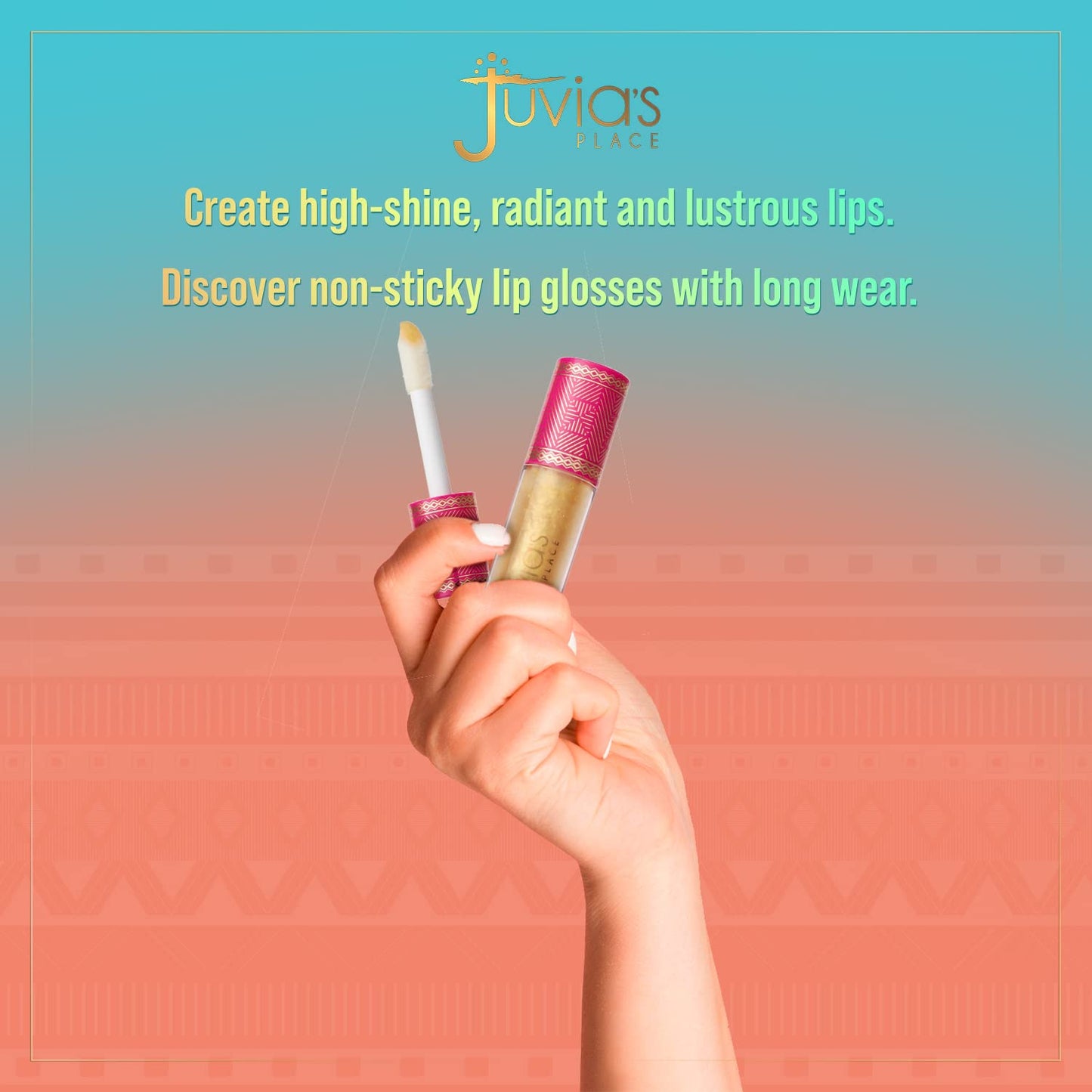 Juvia's Place Lip Gloss Glass It's Electric - Gold Shimmer,16 oz, Clear, Plump, Long Lasting Non-Sticky Luscious High Shine,Glides on Richly Glossy