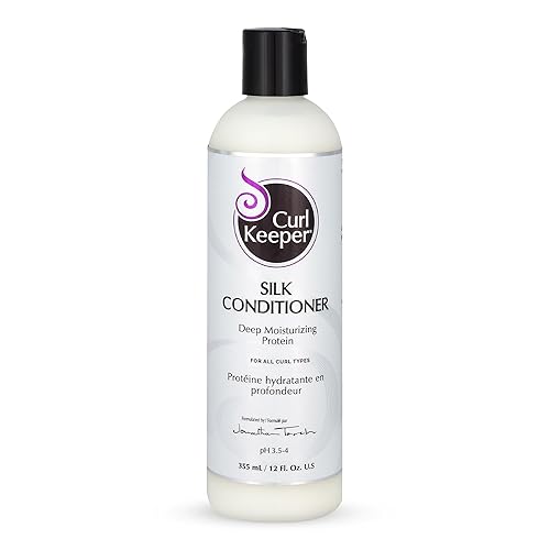 Curl Keeper Silk Conditioner for Curly Hair, 12 Fl Oz - Deep Moisturizing & Cleansing Daily Hair Conditioner with Silk Amino Acids for All Curl Types