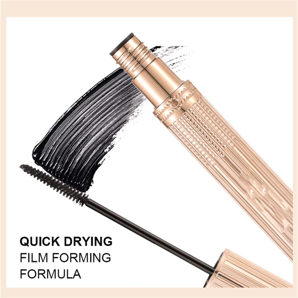 Embossed housing Mascara, Longer Waterproof Lash Cosmetics Natural Lengthening and Thickening Effect No Clumping 4d Silk Fiber For Vibely Mascarawith