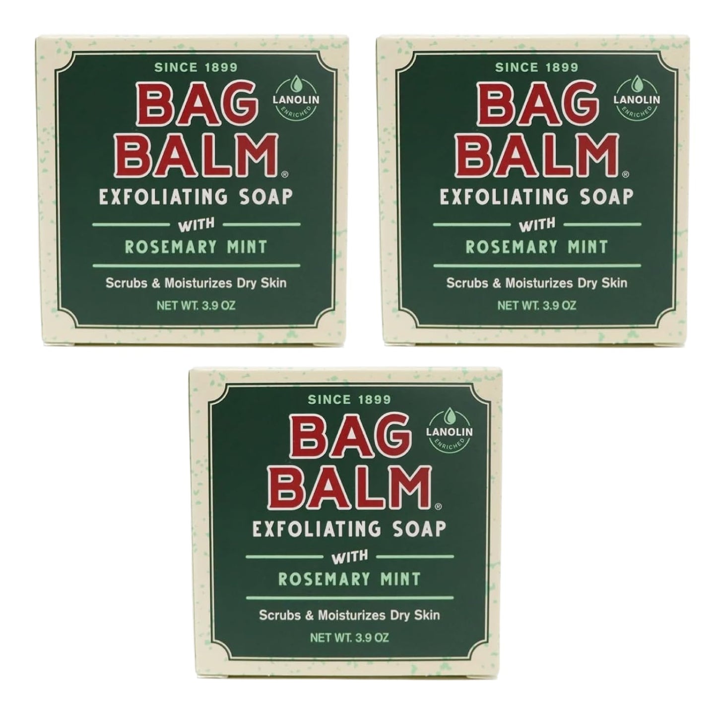 Bag Balm Vermont's Original Exfoliating Soap Bar, Body Soap Bars, Hand Soap Bar - Soap for Dry Skin - Rosemary Mint Scented Bars of Soap, Body Soap