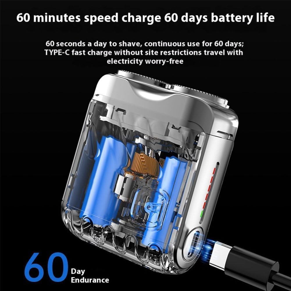 Skywortl Mini Shaver, Beard Shavers Portable Suitcase Design Razor, Mini Portable Electric Shaver for Men Waterproof, Fast Charging Long Battery Life Beauty and Personal Care Rhycoma