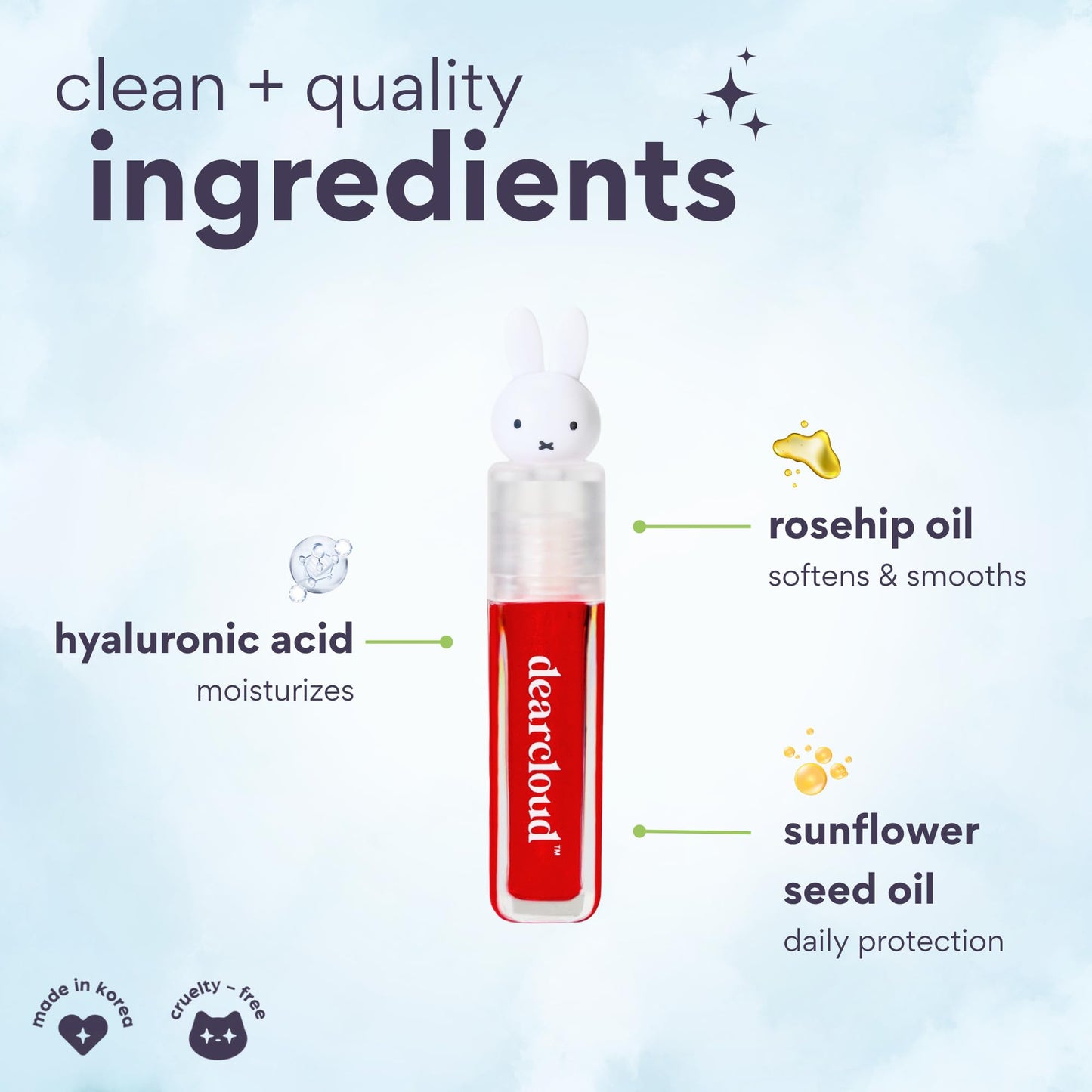 Miffy Lip Serum Jelly - Tinted Lip Gloss (Dear Bun) Beauty and Personal Care dearcloud