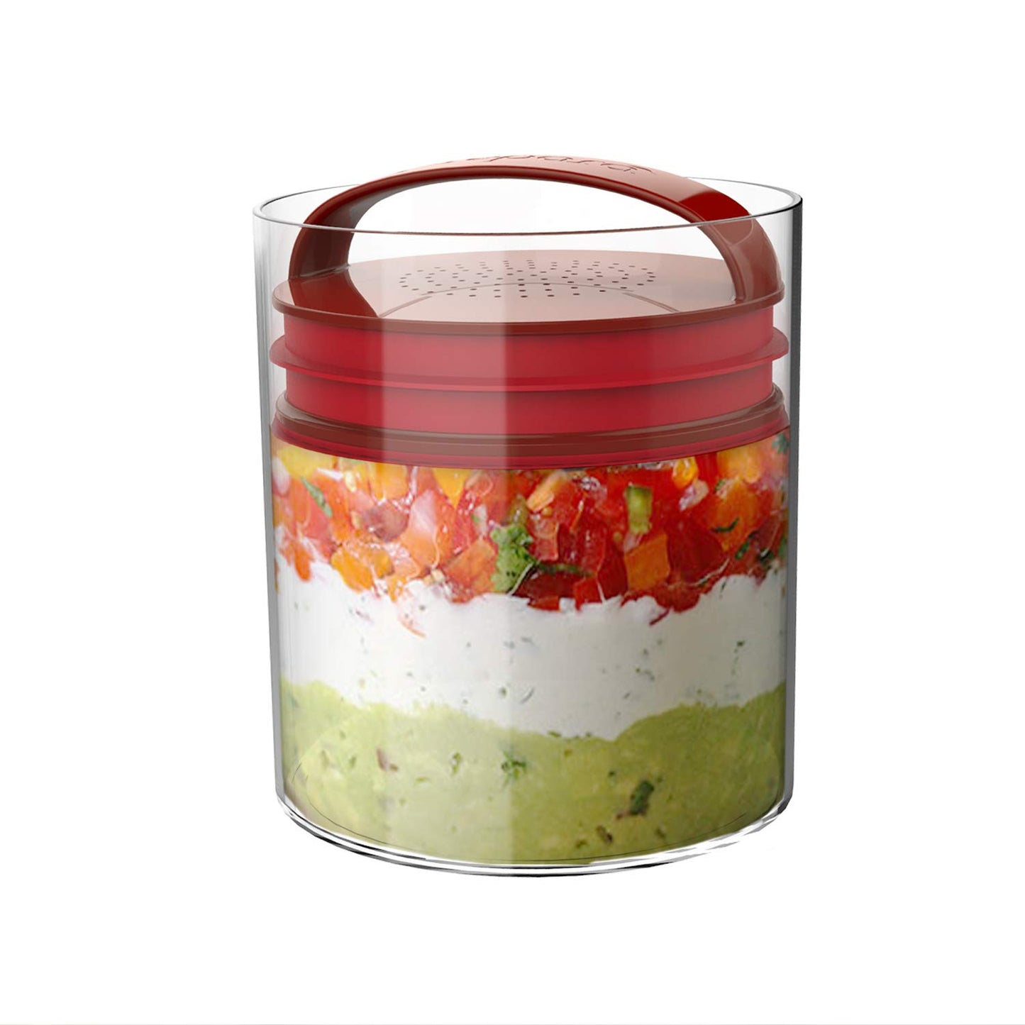 Prepara Evak Super Savor Plastic Food Storage, 14 Ounce, Red