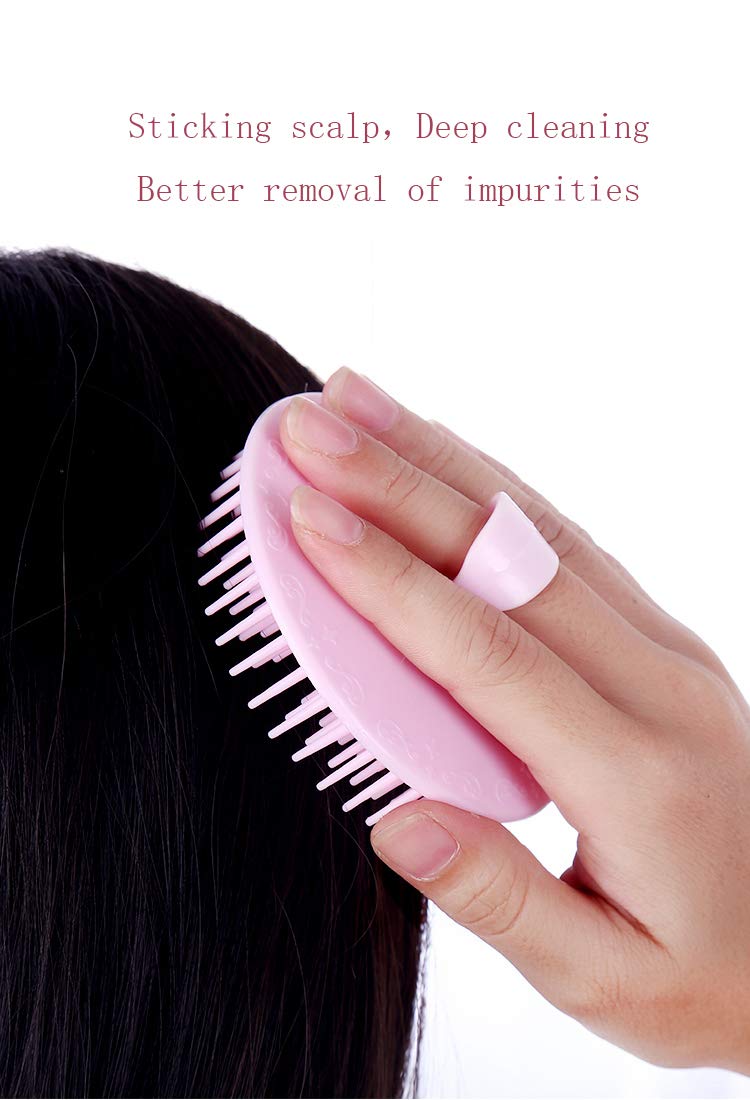 Aroveea Hair Scalp Brush Dandruff Cleaning Brush Shower Scalp Shampoo Brush Scalp Massager Pack of 4(Blue,Green,Yellow,Pink)