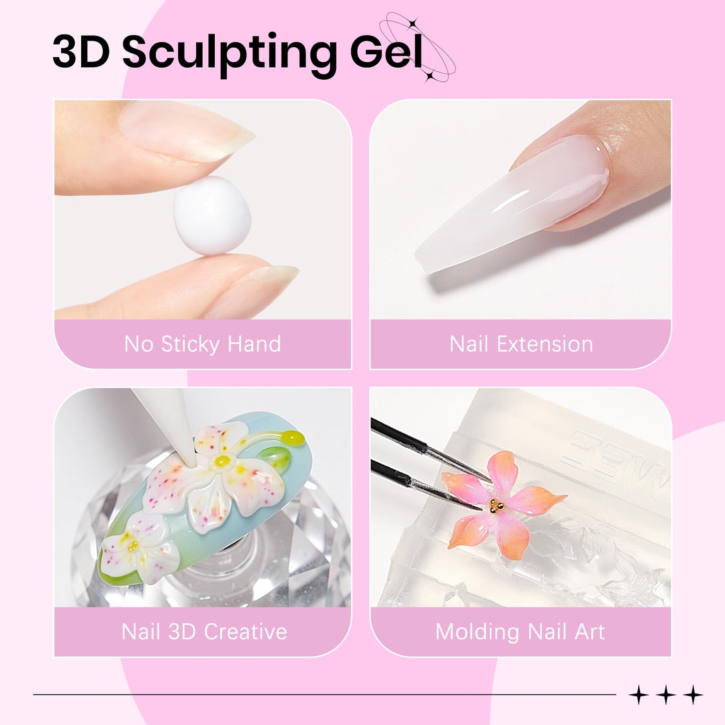SUPWEE 3D Nail Gel for Nail Art, 2PCS Solid Builder Gel 5g Beauty and Personal Care SUPWEE