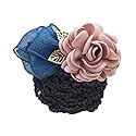 Women Hair Bun Cover Net Snood Hairnet Bowknot Decor Barrette Hair Clip Bow Ribbon Flower Hair Accessories For Stewardess Banks Hotels Restaurant