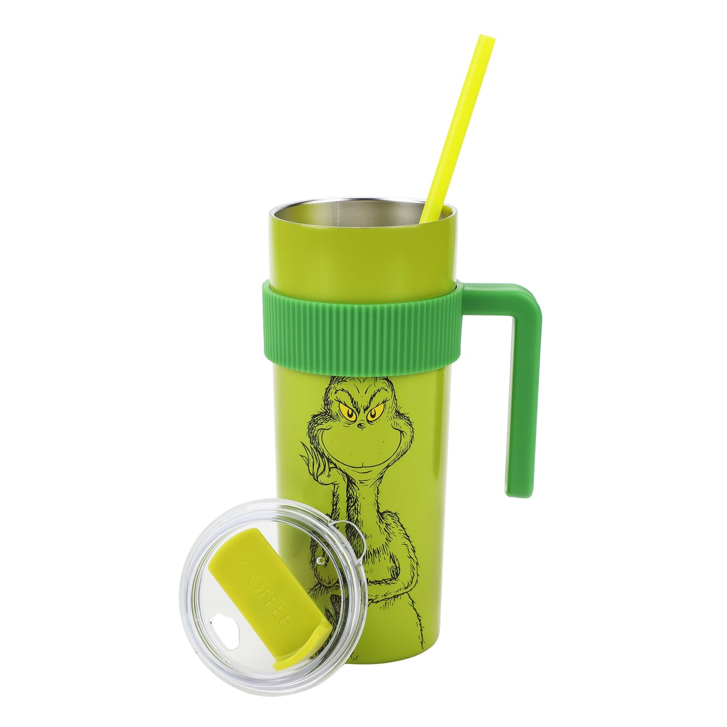 Bioworld The Grinch Character & Logo Green 20 Oz Stainless Steel Water Bottle